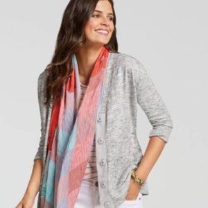 CAbi Style 5286 Marble Grey V-Neck Sweater Cardigan size Medium